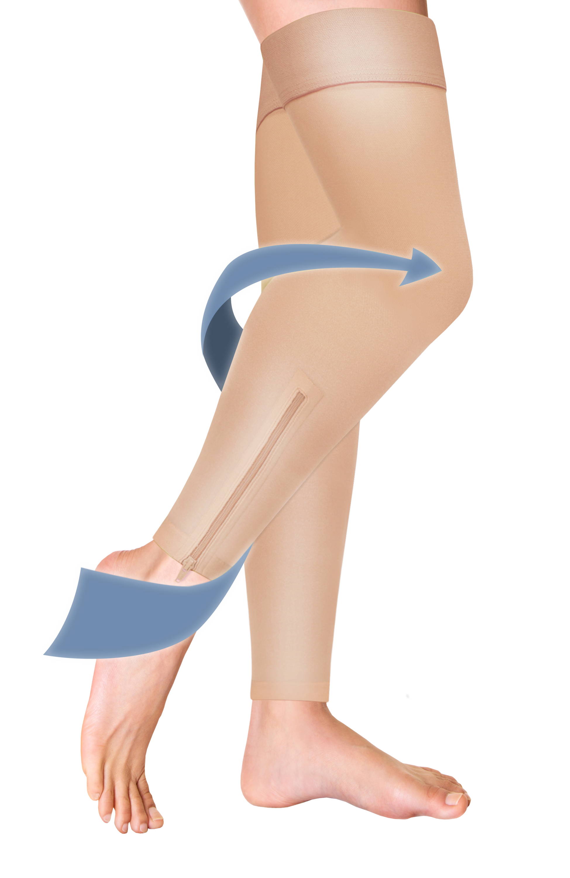 0678BG Thigh High Zipper Compression Stockings Unisex TruformStore